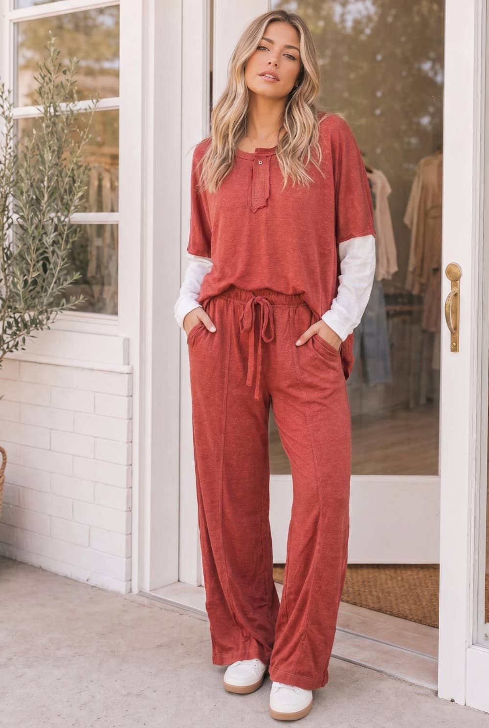 2 Piece Colorblock Lounge Set