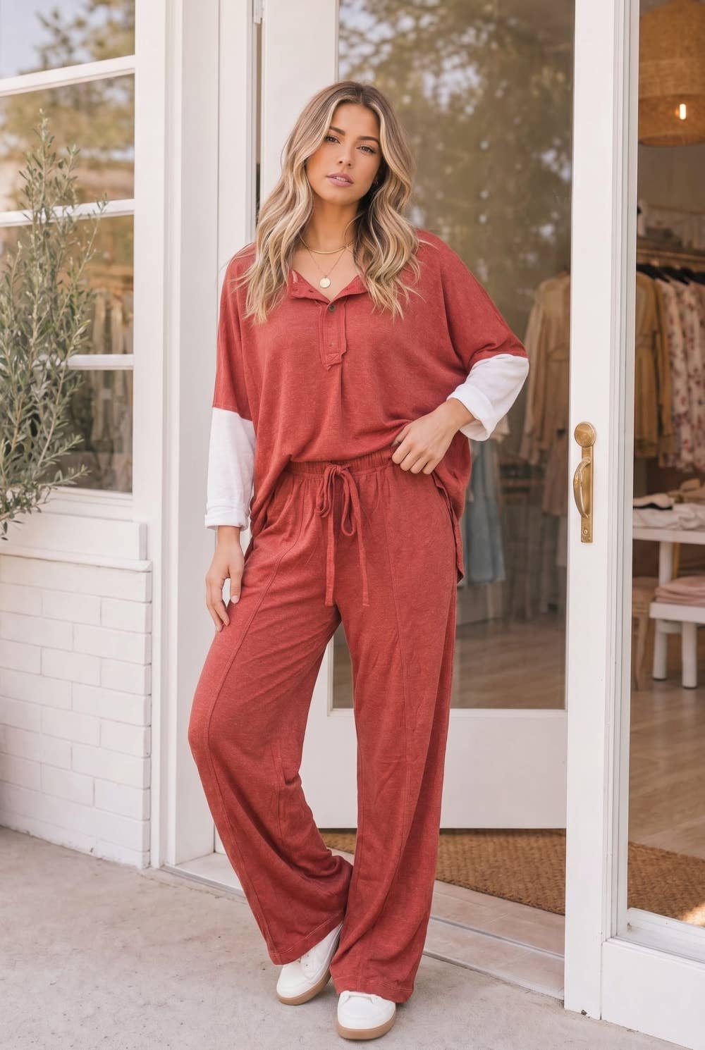 2 Piece Colorblock Lounge Set