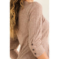 PEPLUM BUTTON SLEEVE TOP