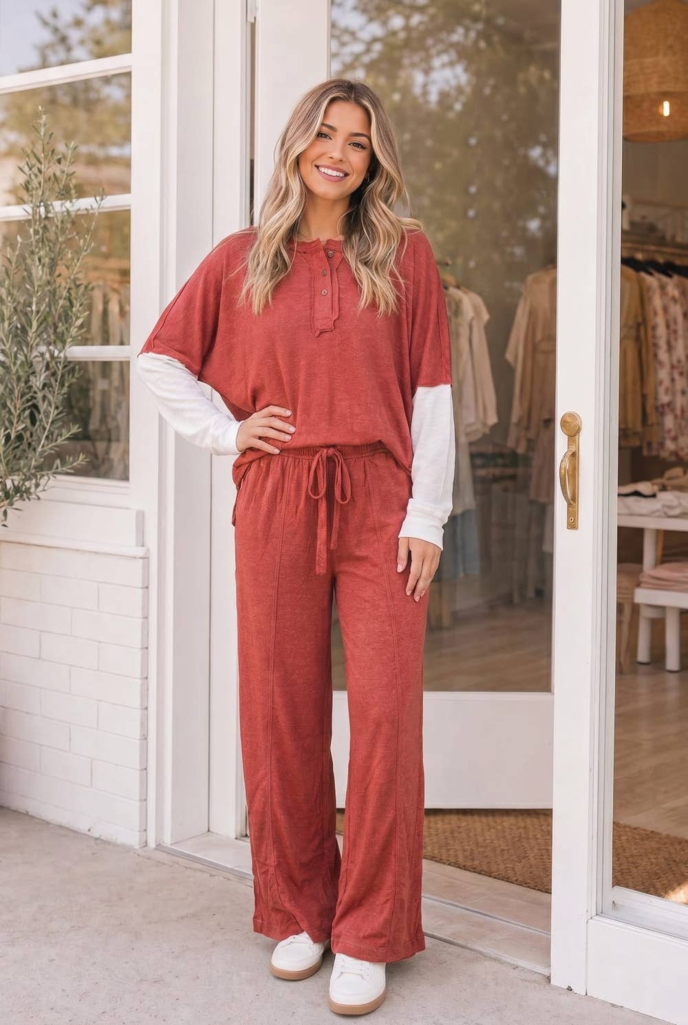 2 Piece Colorblock Lounge Set