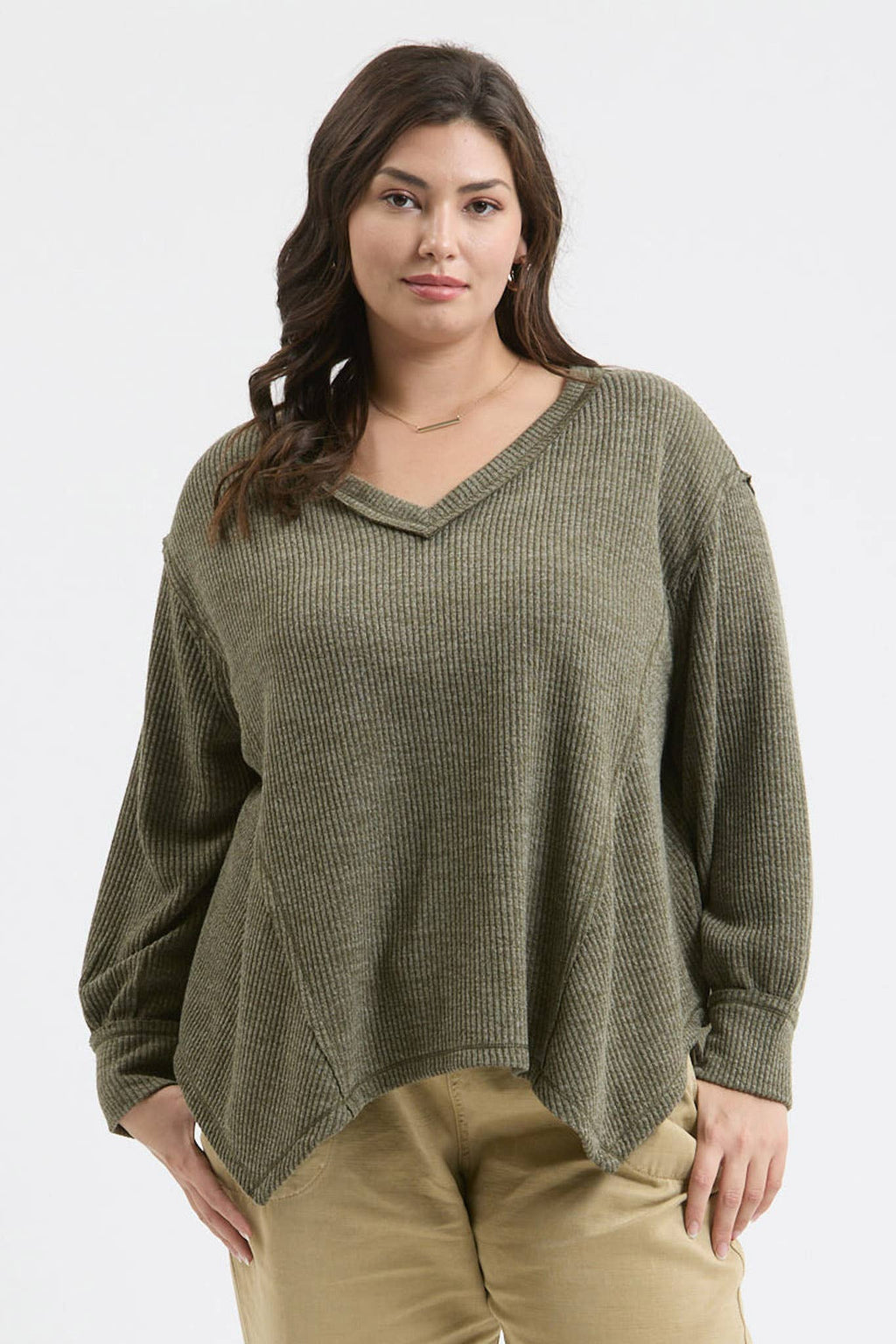 PLUS V NECK ASYMMETRICAL