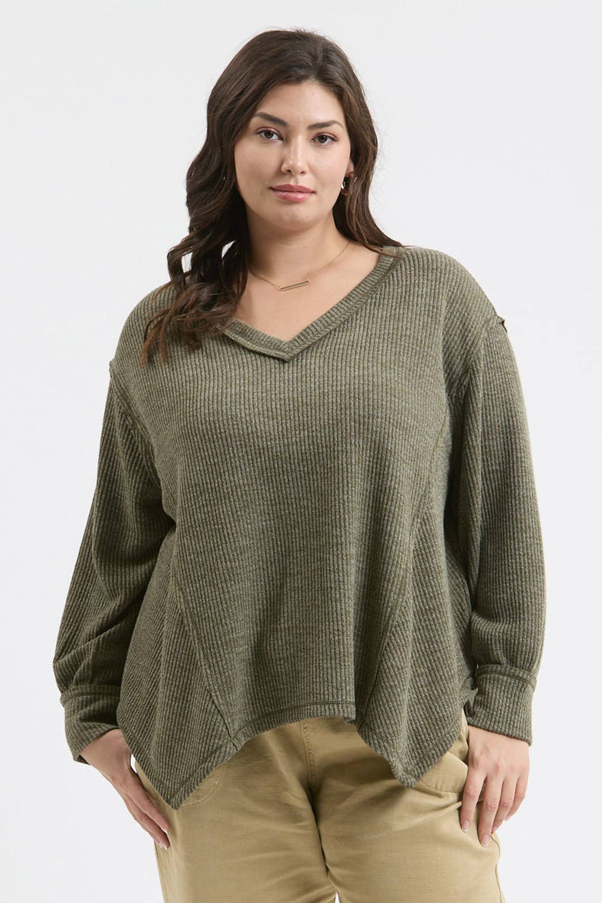 PLUS V NECK ASYMMETRICAL