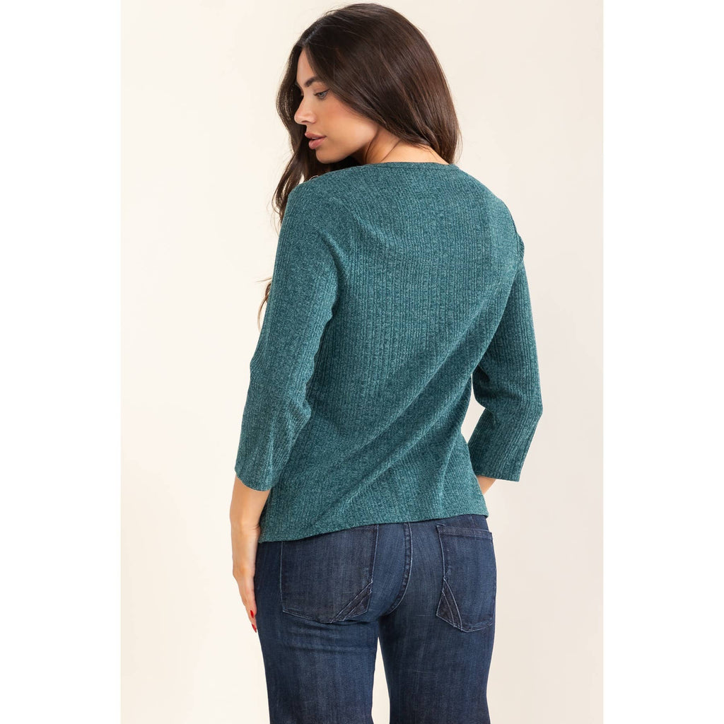ASYMM GOLD BUTTON SWEATSHIRT