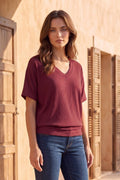 V-Neckline Ruched Top