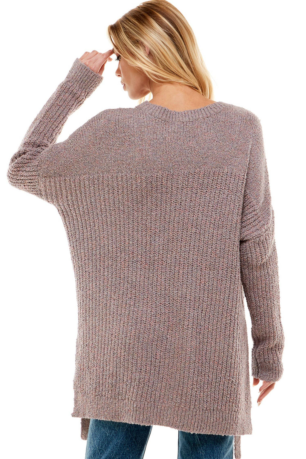 THICK KNIT HIGH LOW SWEATER