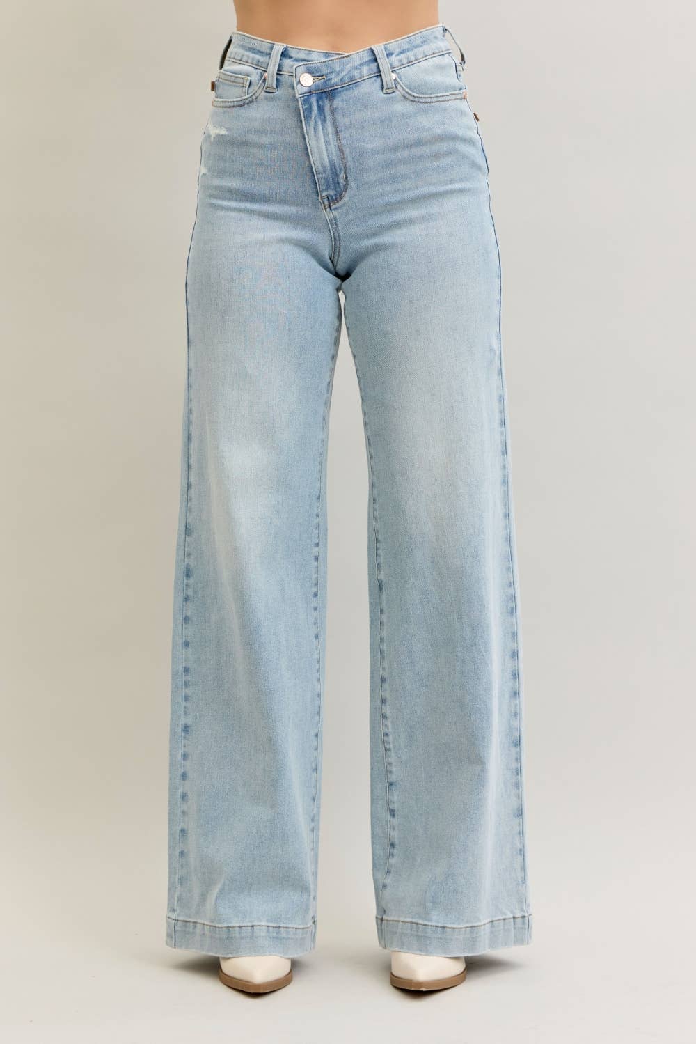 Judy Blue Retro Wide Criss-Cross Denim