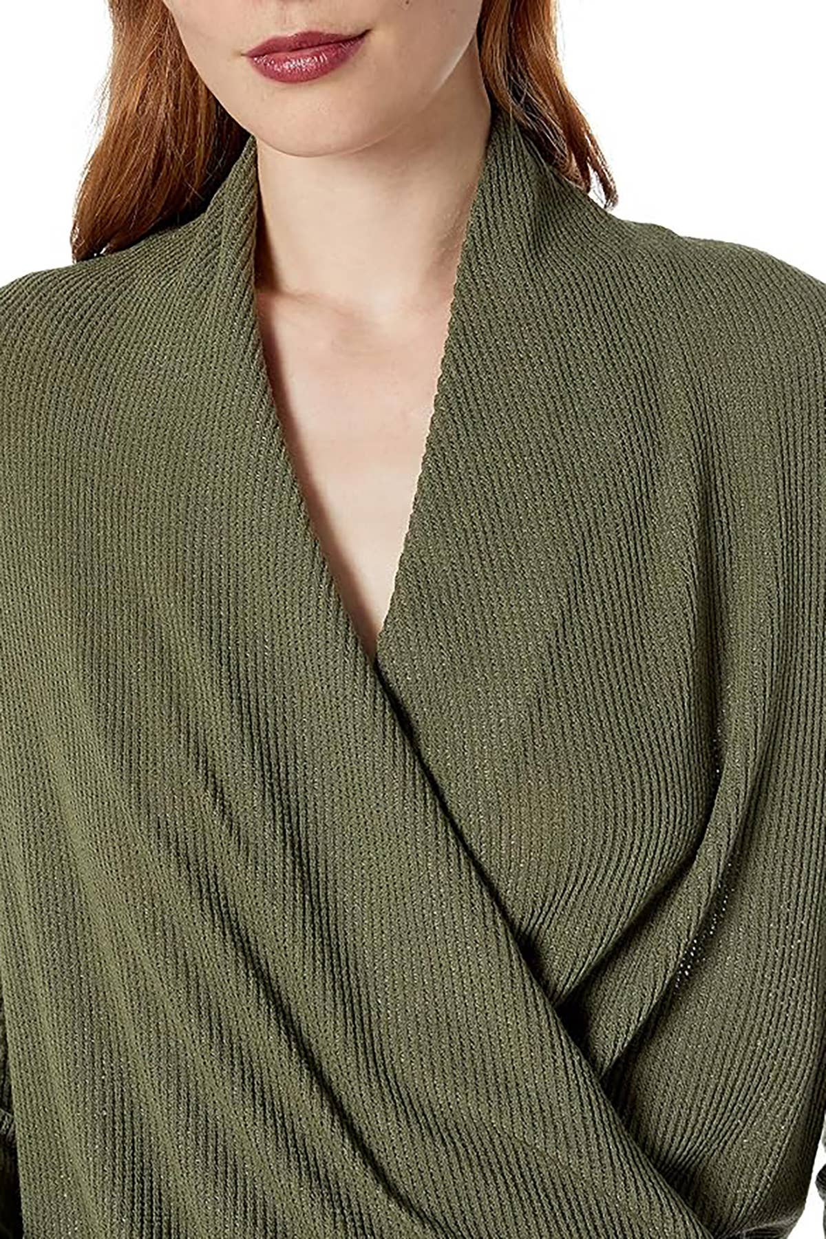 POINTELLE WRAP KNIT PULLOVER