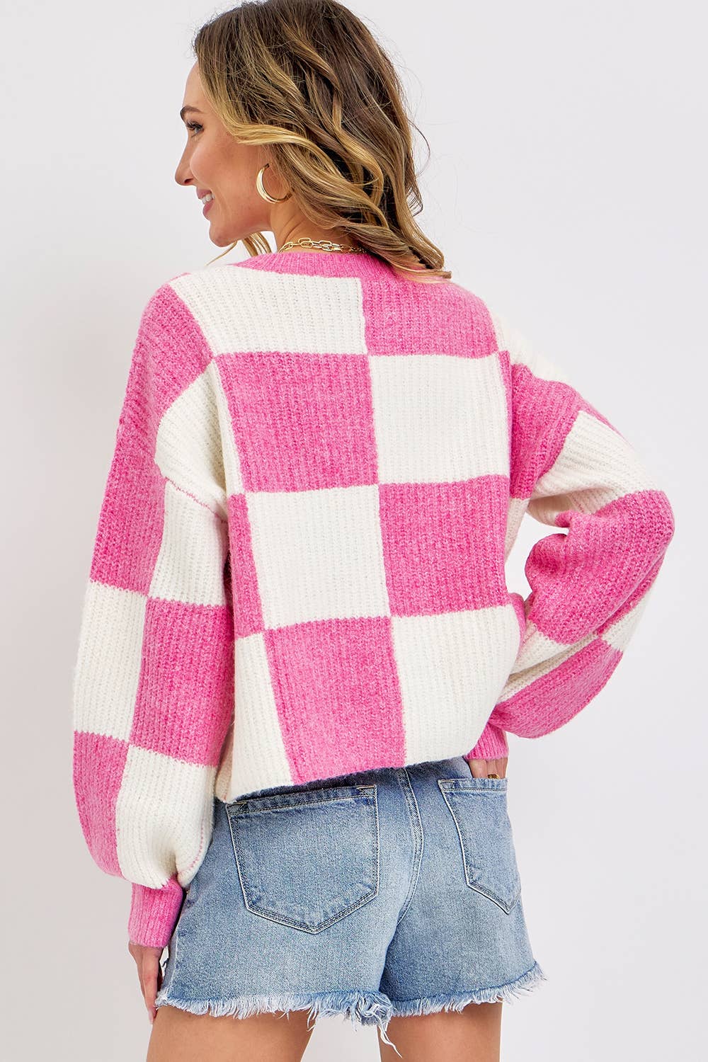 CHECKER KNIT SWEATER