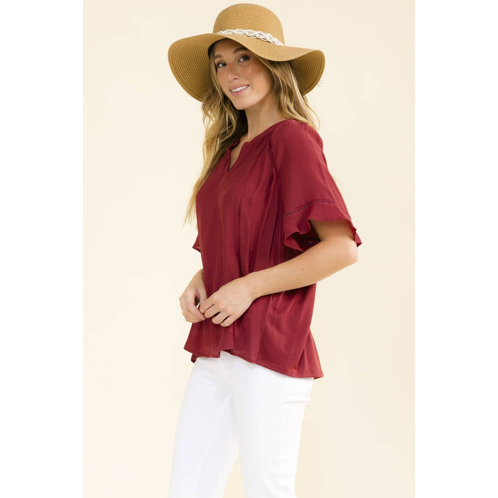 Crochet Sleeve Trim Peasant Top