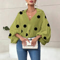 Polka Dot Puff Sleeve Top