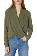 POINTELLE WRAP KNIT PULLOVER