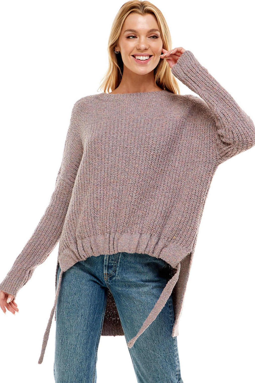 THICK KNIT HIGH LOW SWEATER