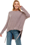 THICK KNIT HIGH LOW SWEATER