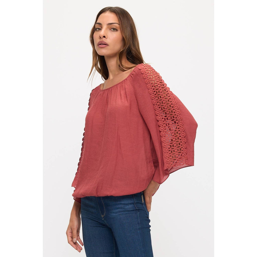 Crochet Sleeve Peasant Top