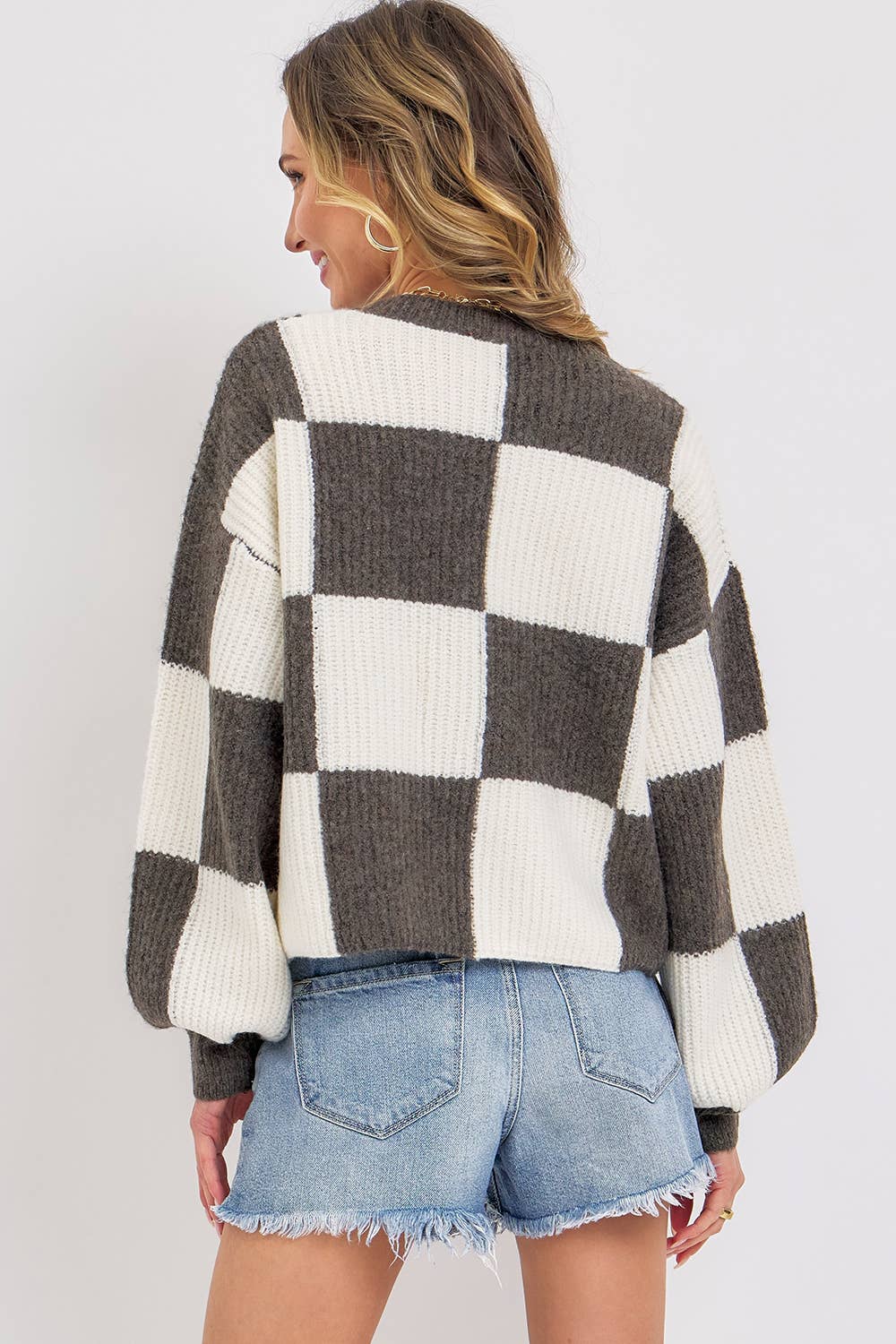 CHECKER KNIT SWEATER