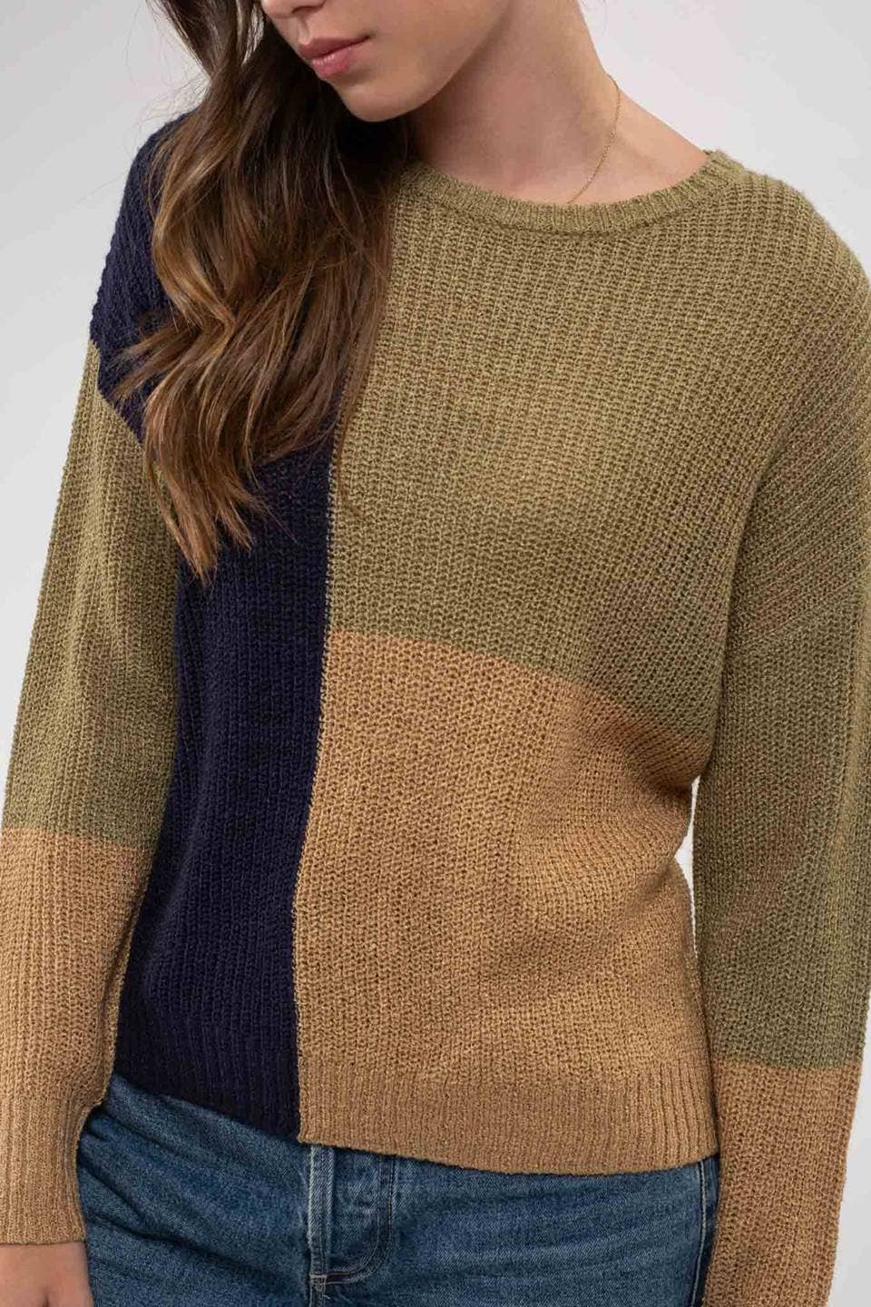 COLORBLOCK KNIT SWEATER