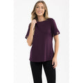 KNIT CREPE RHINESTONE TOP