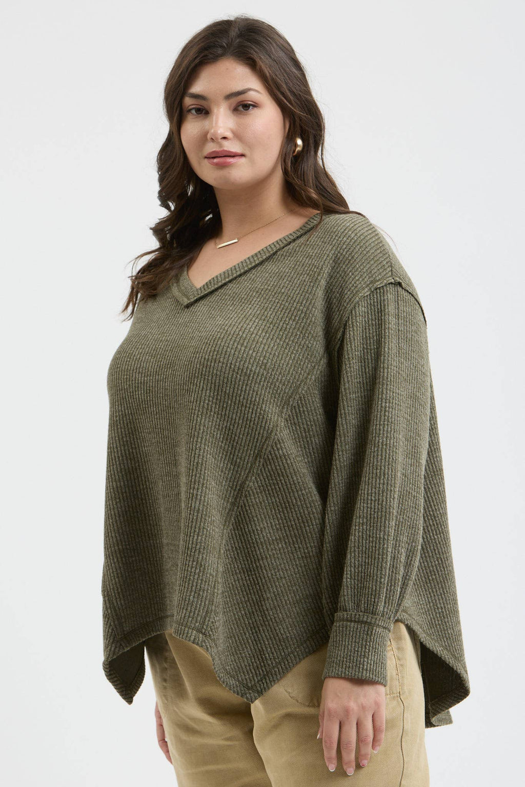 PLUS V NECK ASYMMETRICAL