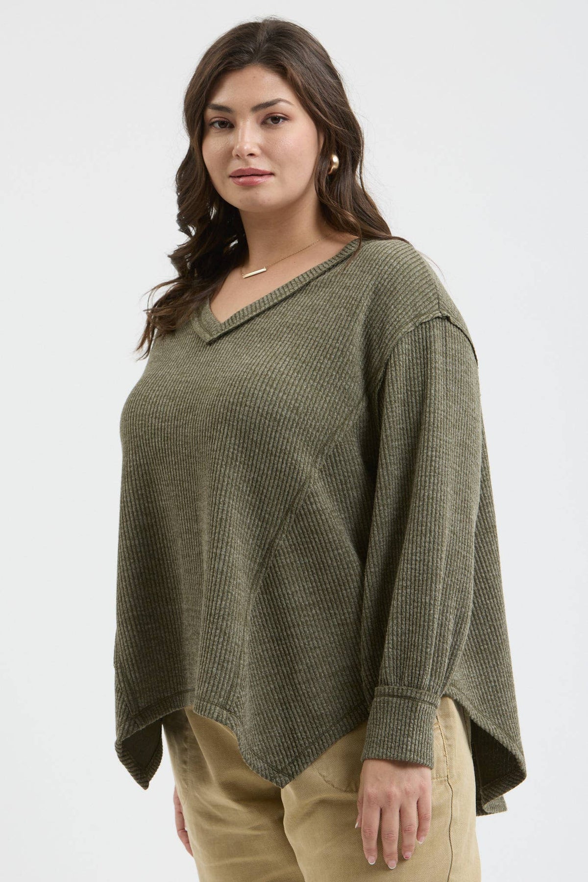 PLUS V NECK ASYMMETRICAL