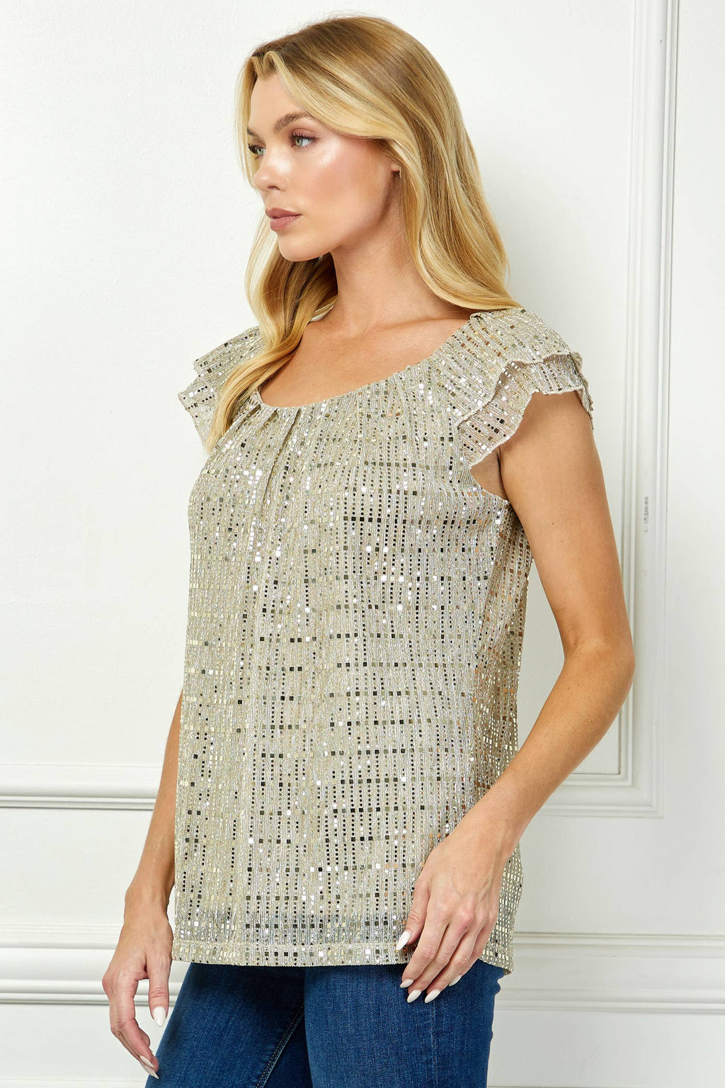 MOONLIGHT GLEAM FLUTTER BLOUSE