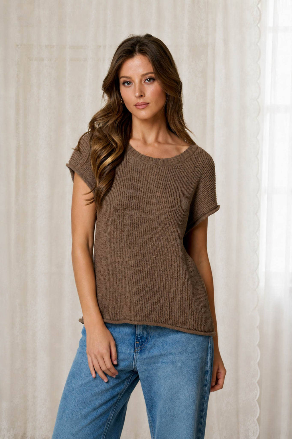 RAW SLEEVE RELAXED SWEATER
