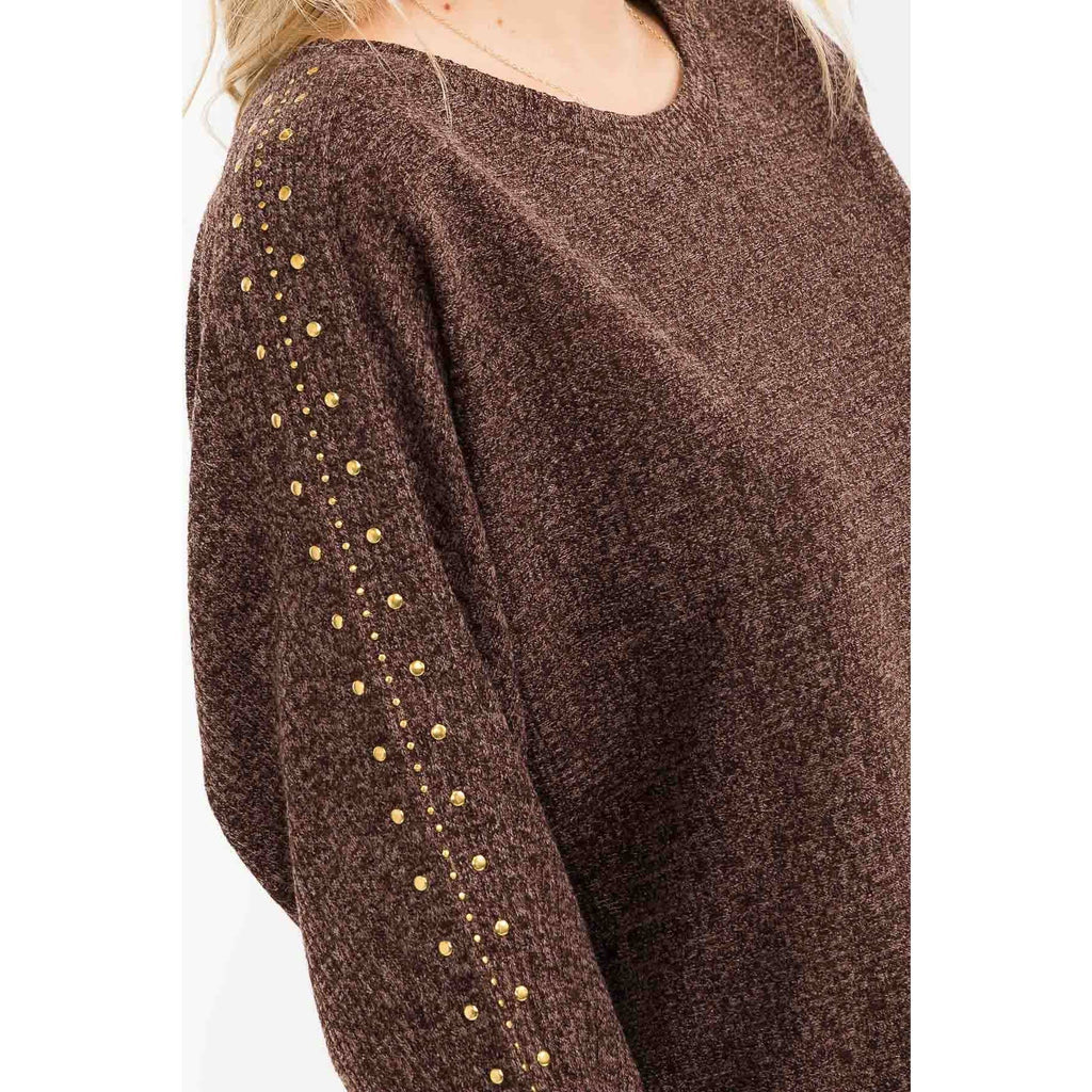 STUD SHOULDER SWEATSHIRT