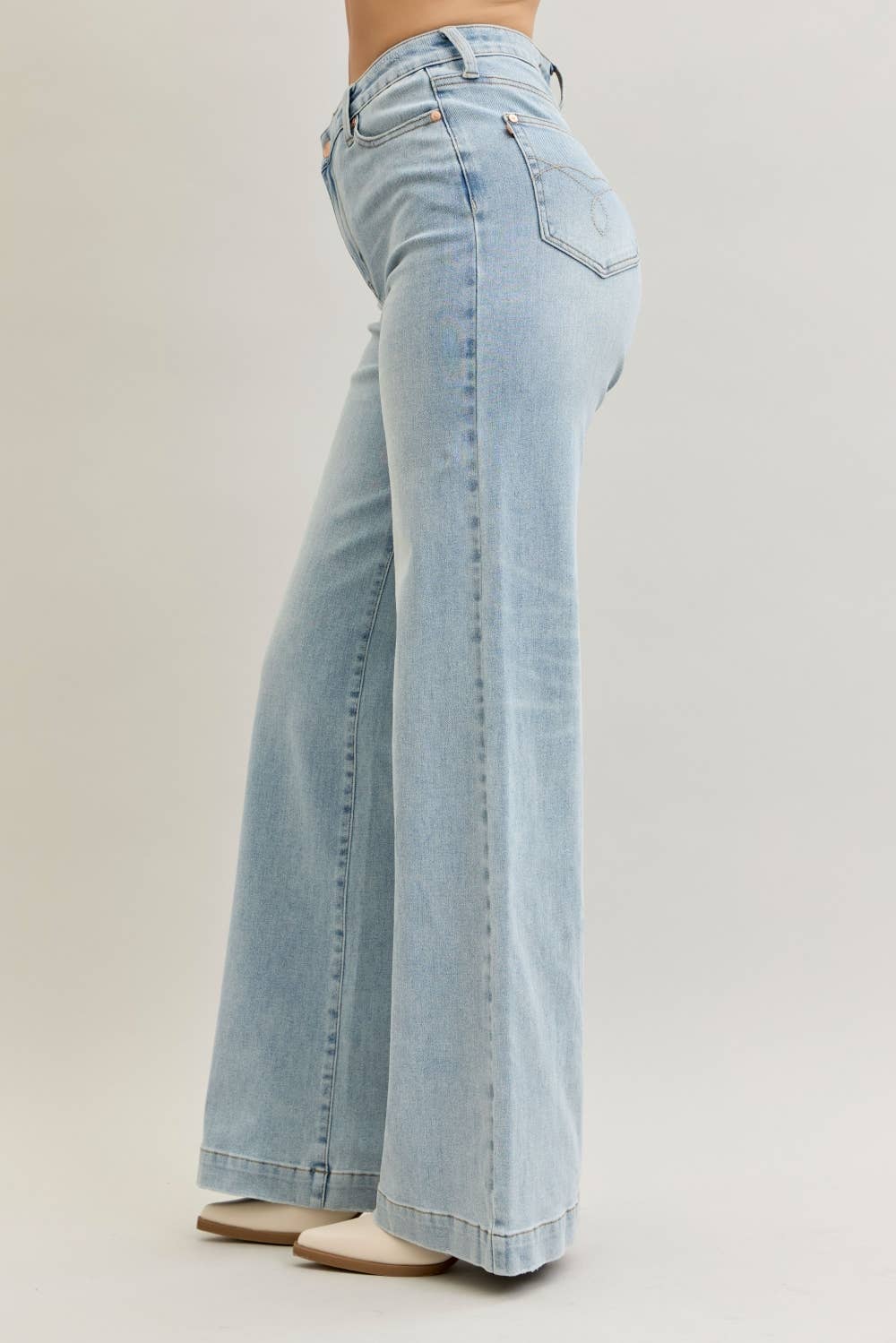 Judy Blue Retro Wide Criss-Cross Denim