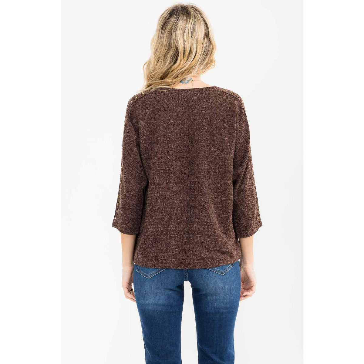 STUD SHOULDER SWEATSHIRT
