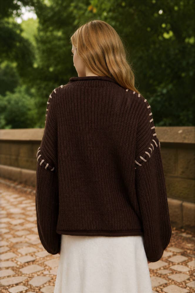 STITCH DETAIL CHUNKY SWEATER