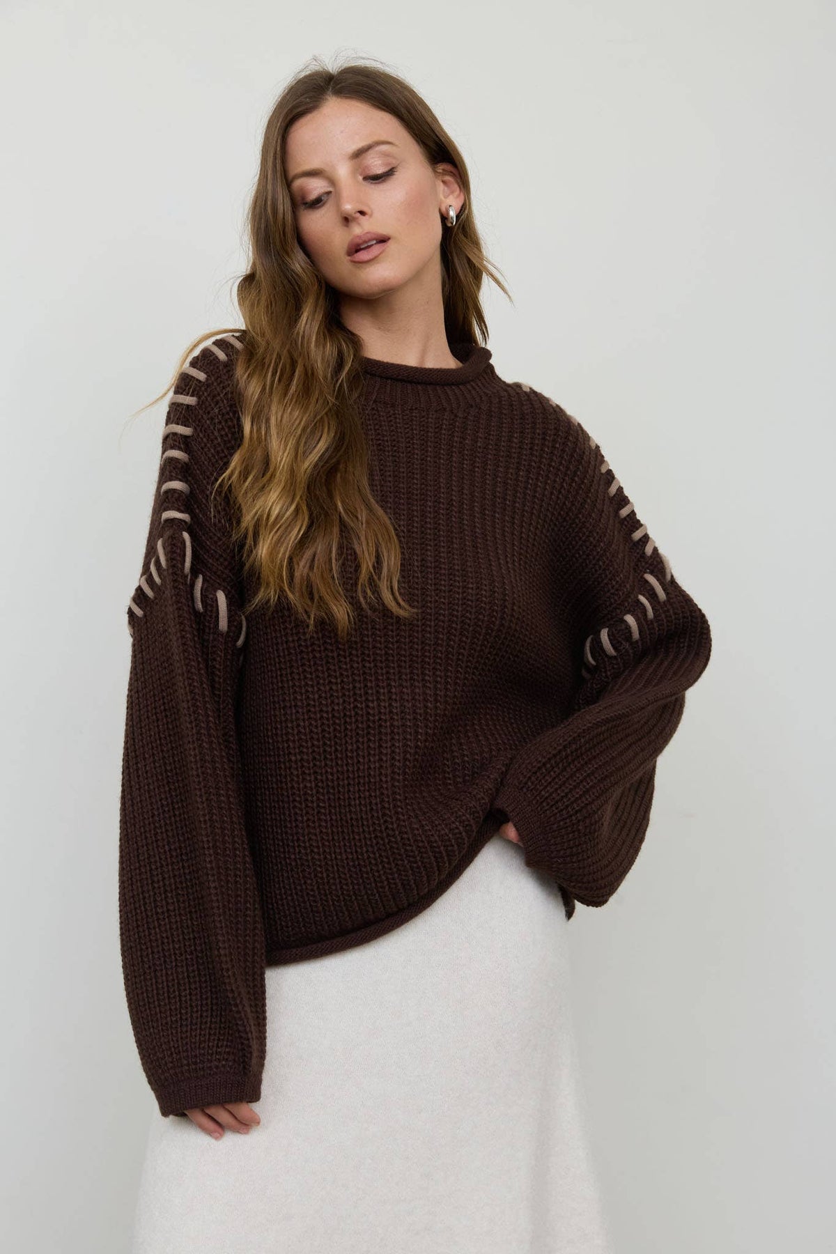 STITCH DETAIL CHUNKY SWEATER
