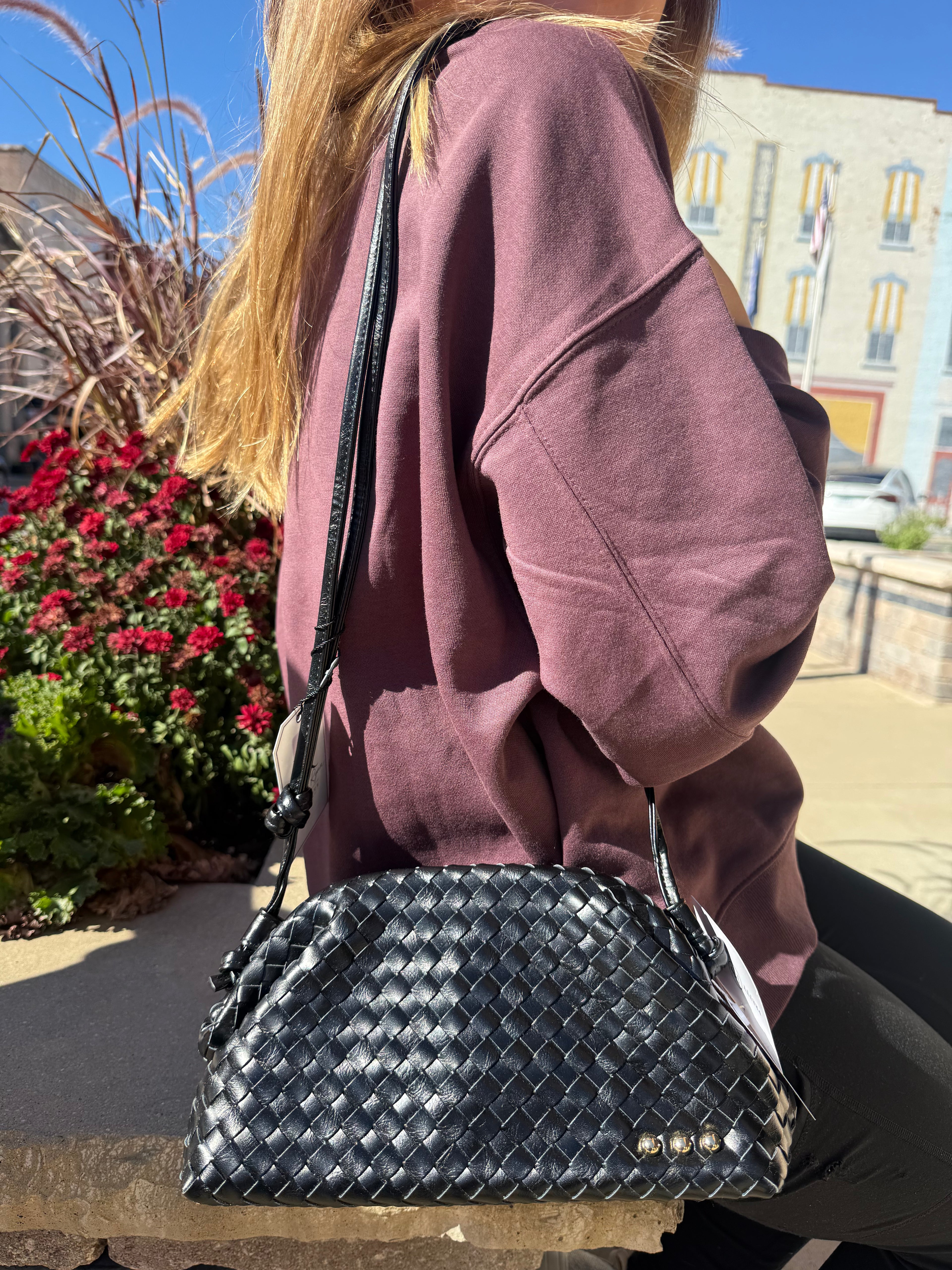 Lacy Woven Frame Crossbody