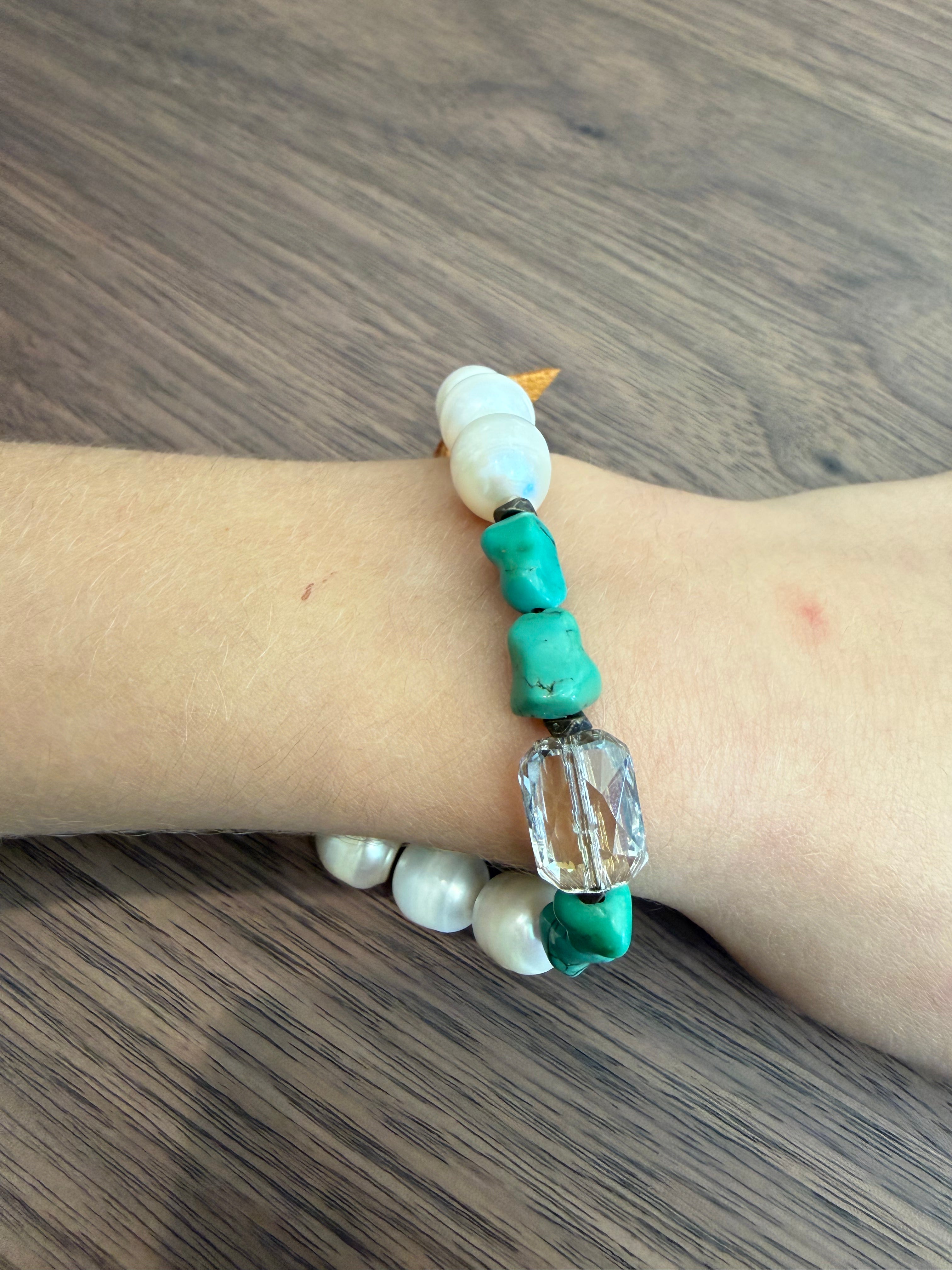 Pearl Vintage Turquoise/Swarovski Bracelets
