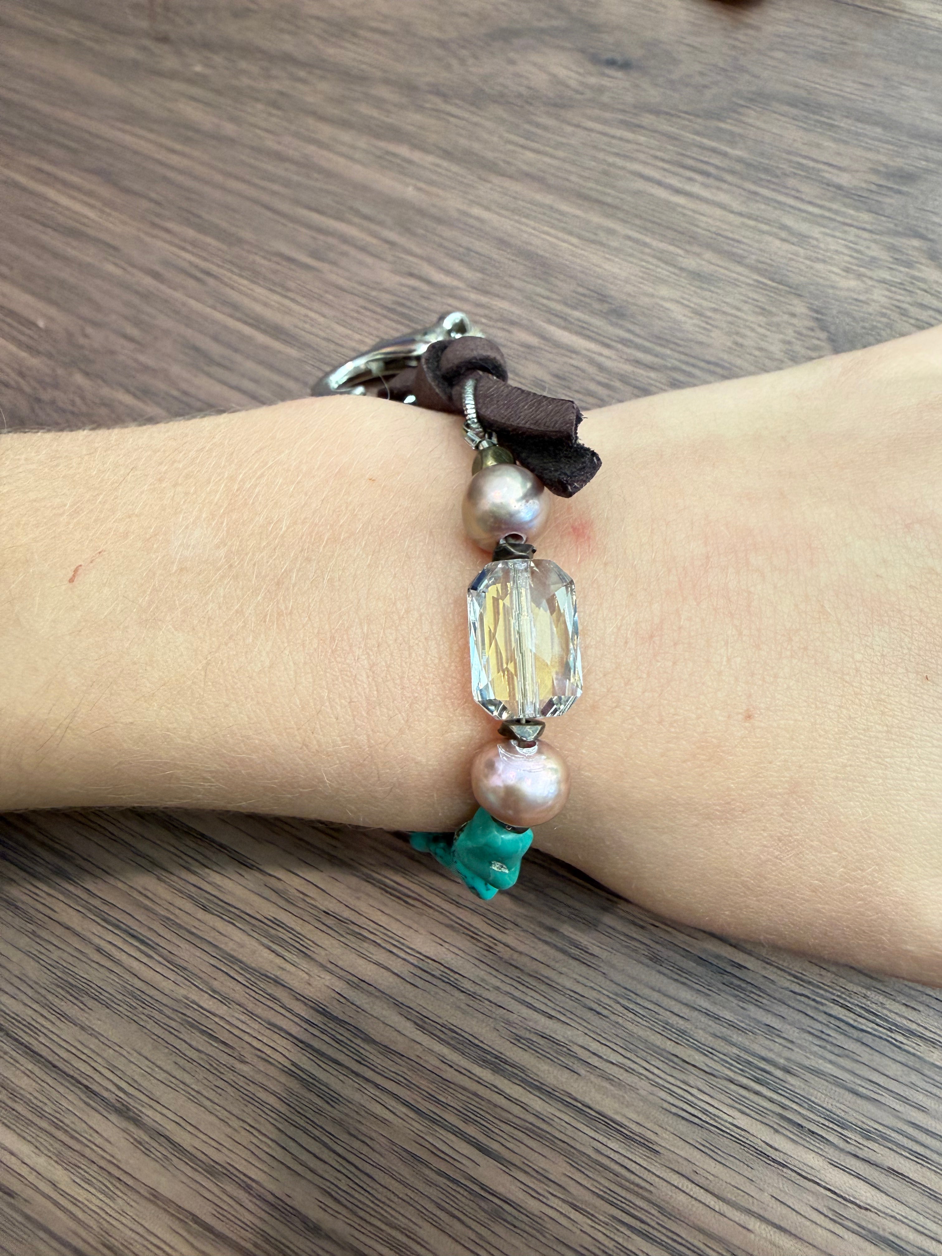 Pearl Vintage Turquoise/Swarovski Bracelets