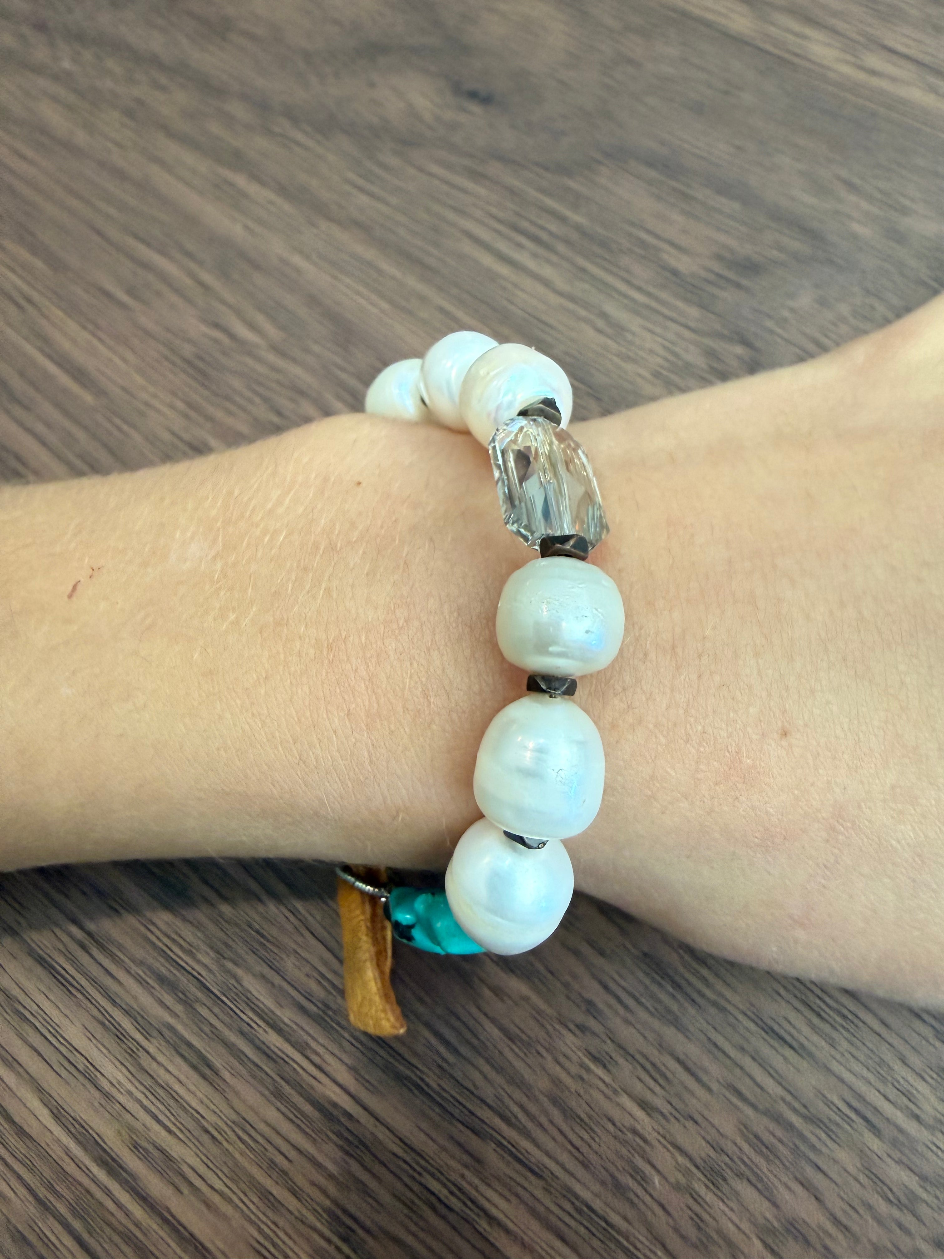 Pearl Vintage Turquoise/Swarovski Bracelets
