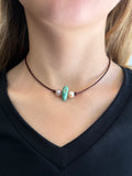 American Mined Turquoise & Pearl Choker