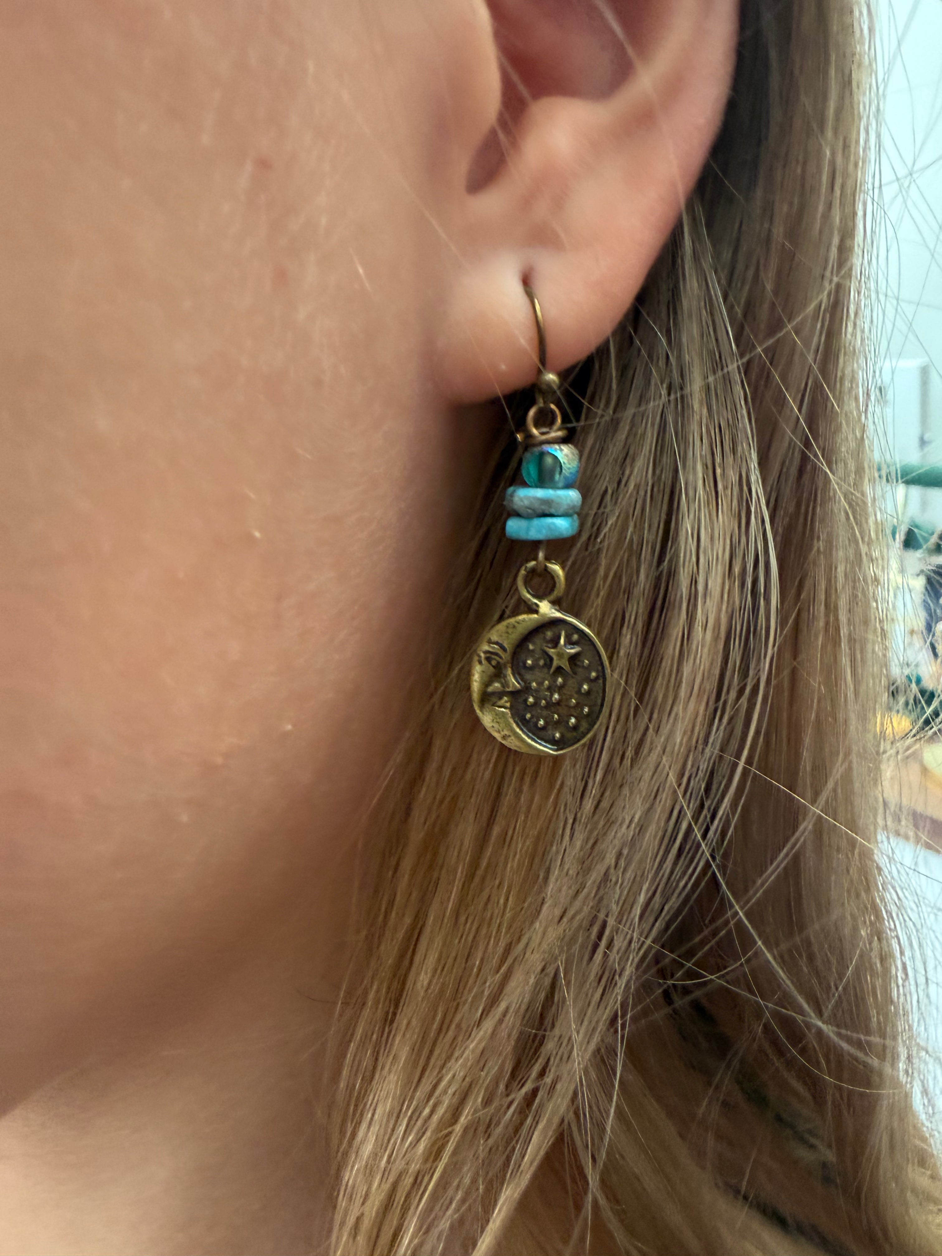 Gemstone and Charm Earrings
