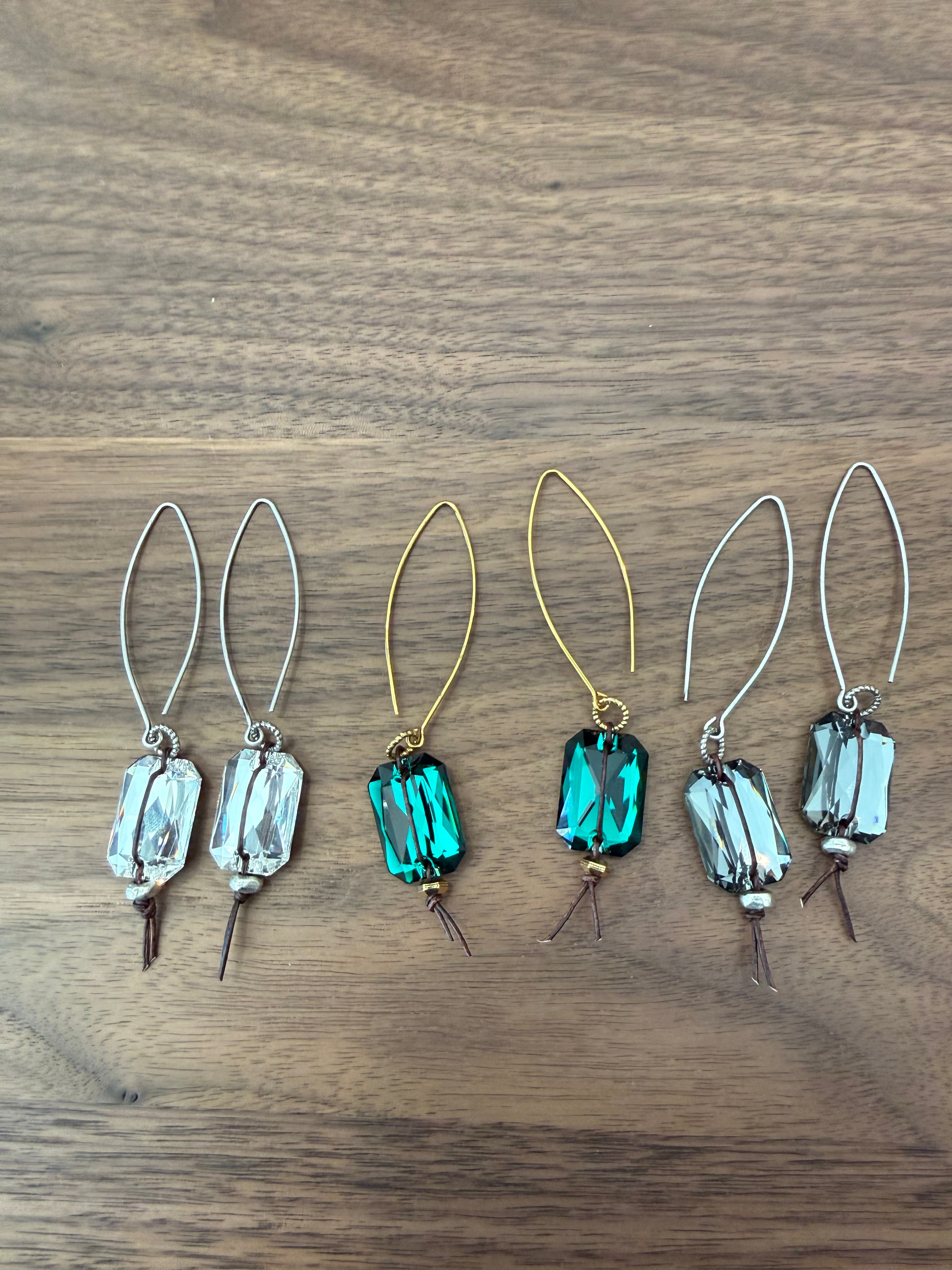 Swarovski Crystal Emerald Cut Earrings