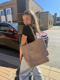 Dawn Suede Carryall Tote - Taupe