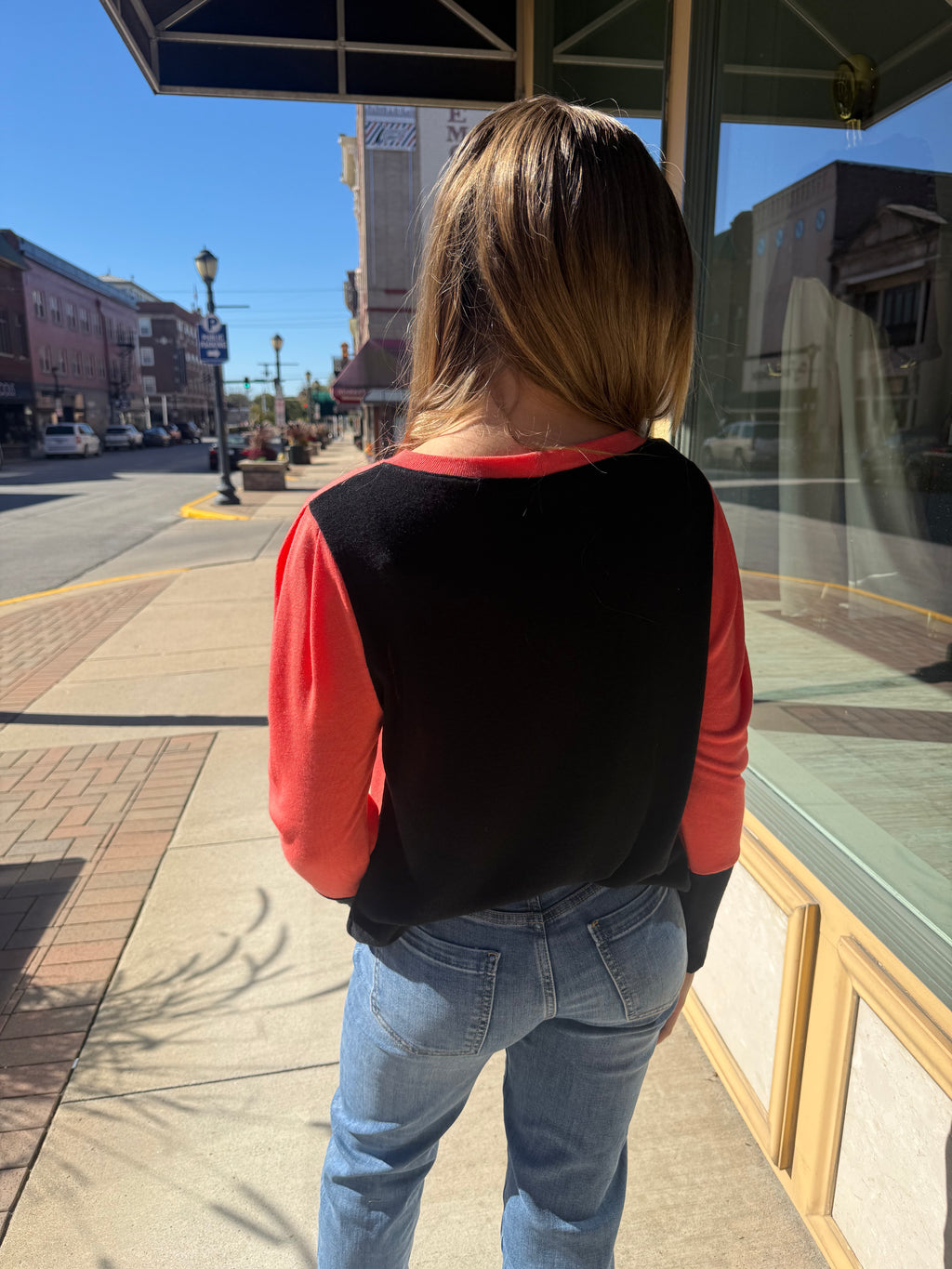 Solid Color Block Contrast Top
