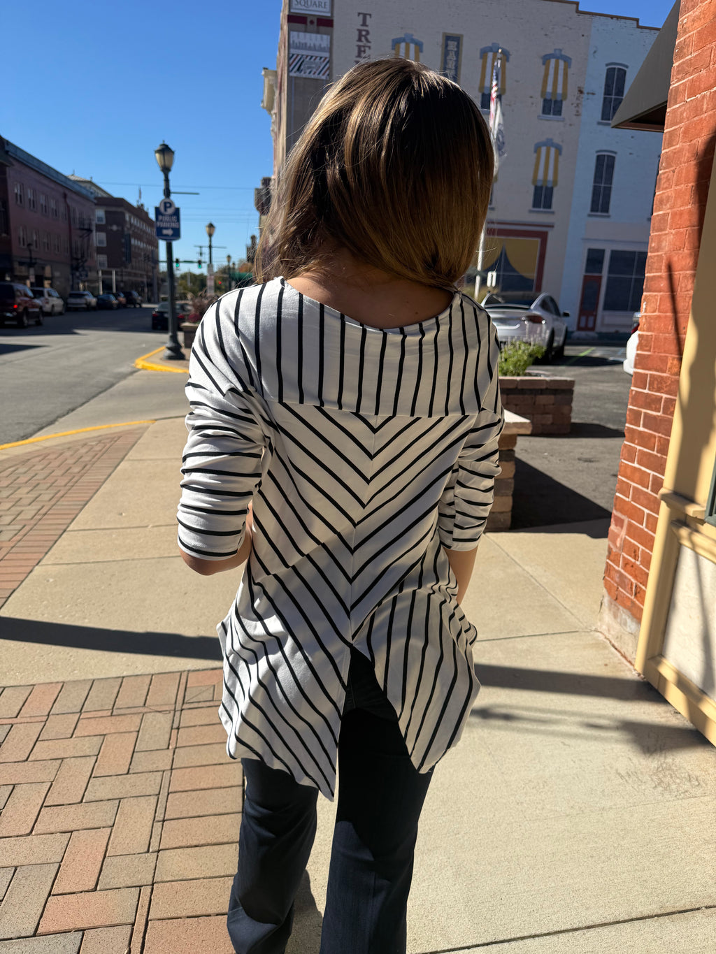 Dolman Sleeve Top With Back Slit
