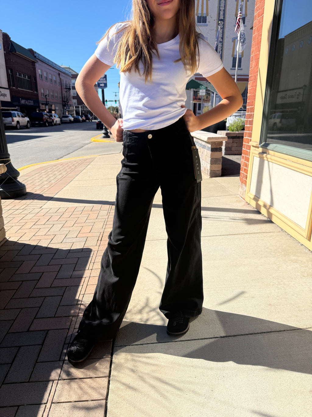Black High Rise Scalloped Risen Jeans