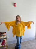 Gauze Tiered Ruffle Asym Peasant