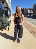 CROP BARREL CUFFED HEM RISEN JEANS