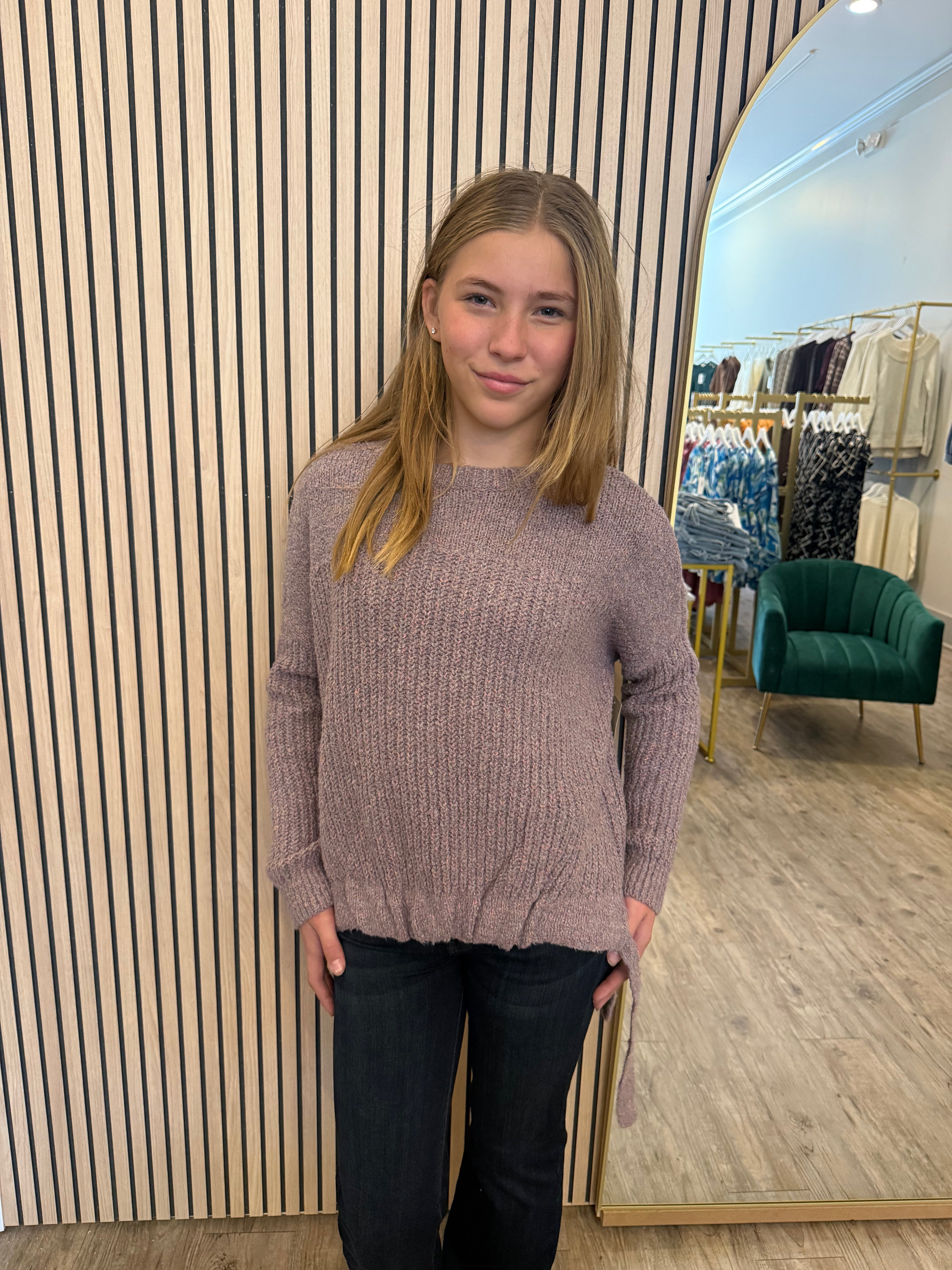 THICK KNIT HIGH LOW SWEATER
