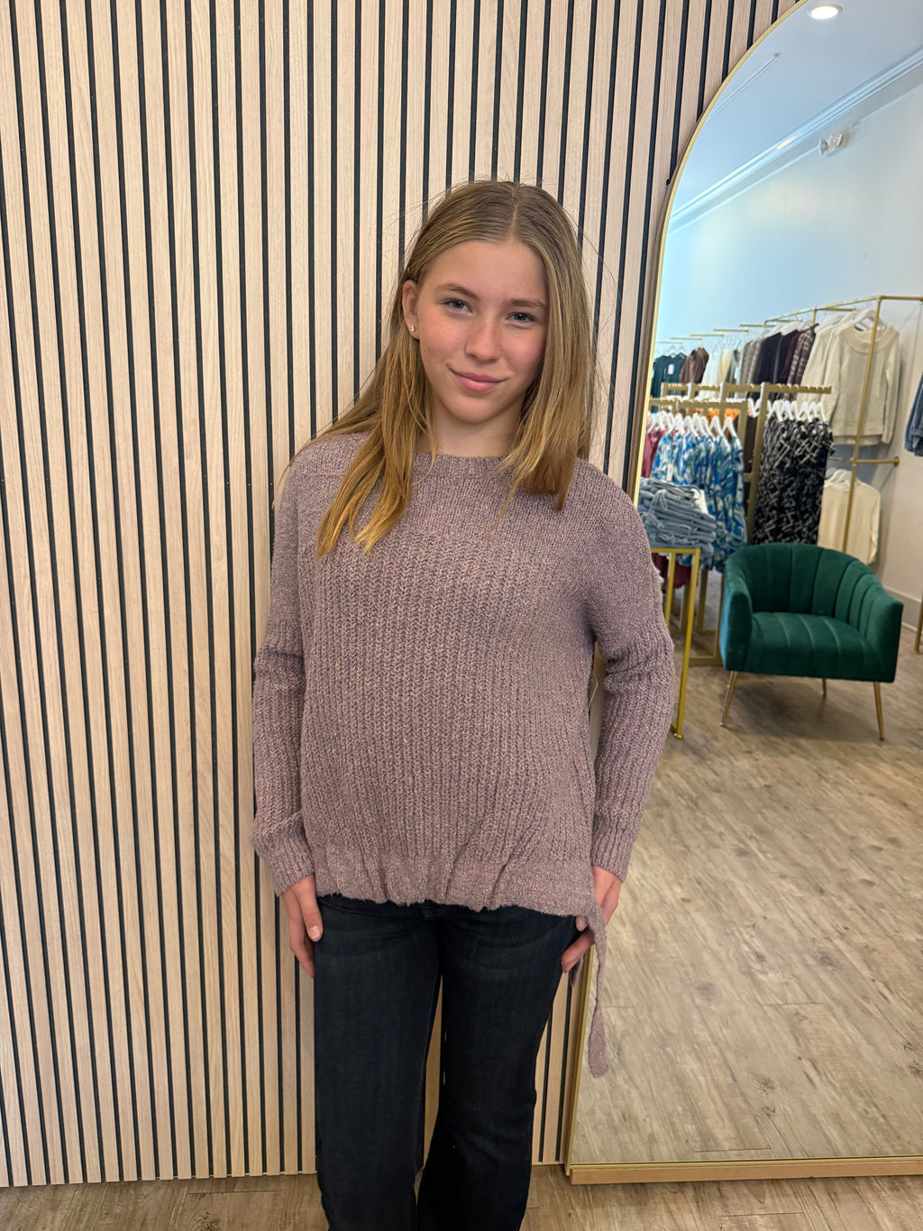 THICK KNIT HIGH LOW SWEATER