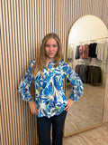 FLORAL MIX MEDIA PINTUCK BLOUSE