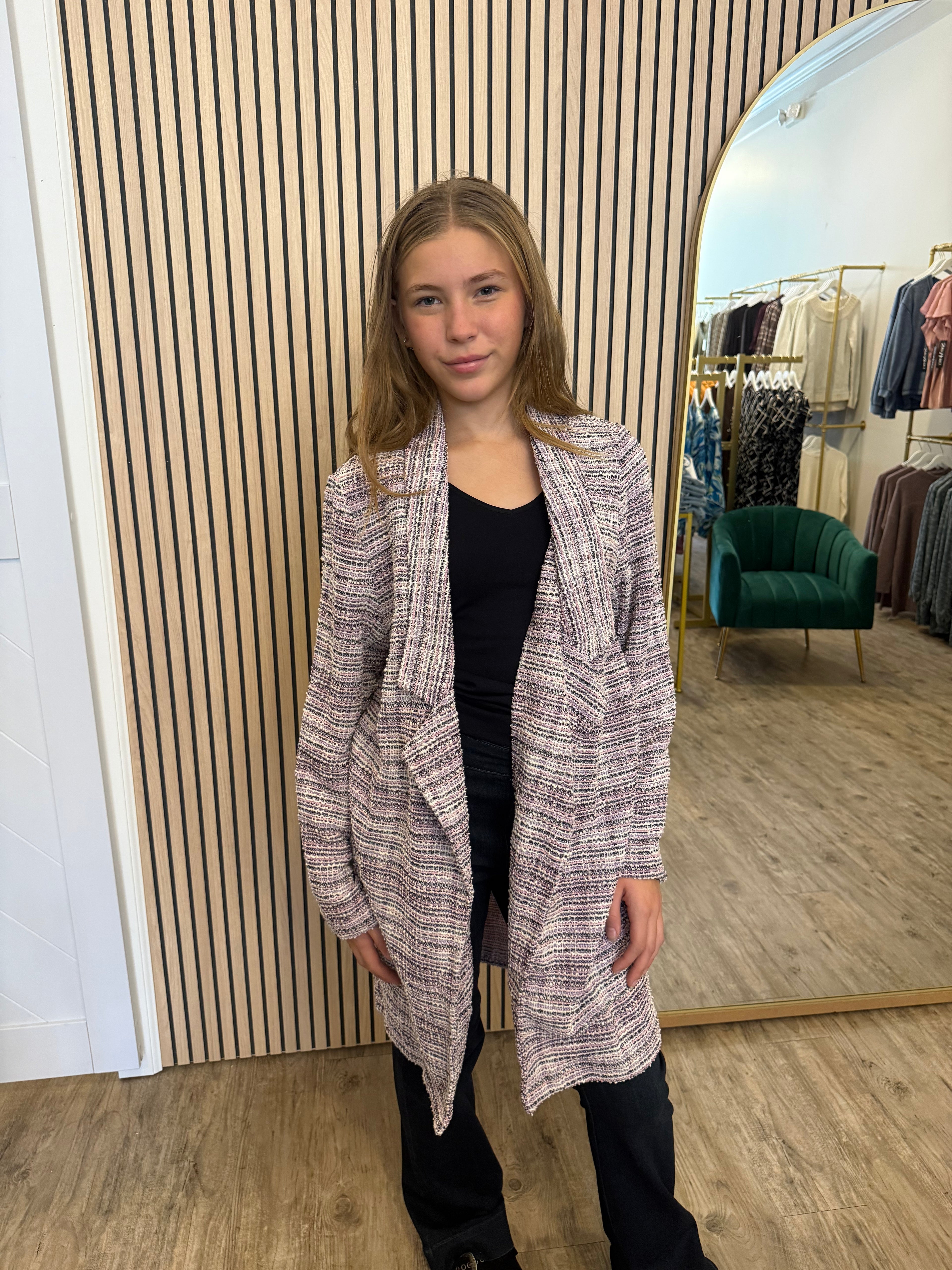 Open Front Midi Blazer