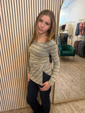 Boat Neck Knit Top With Twist Detail- Liverpool