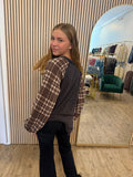 SOLID URBAN RIBBED & PLAID TOP