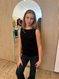 Sleeveless High Boatneck Knit Top- Liverpool